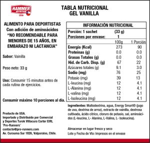 GEL ENERGETICO de CARBOHIDRATOS COMPLEJOS con AMINOACIDOS - HAMMER NUTRITION - Imagen 10