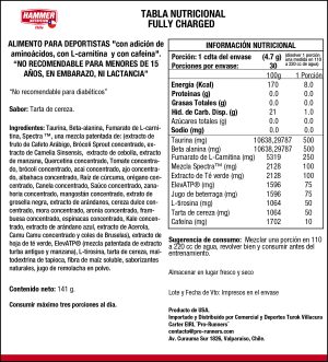 PREENTRENO - FULLY CHARGED - HAMMER NUTRITION - Imagen 3