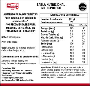 GEL ENERGETICO de CARBOHIDRATOS COMPLEJOS con AMINOACIDOS - HAMMER NUTRITION - Imagen 11